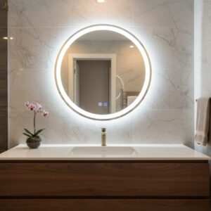 Espejo Aura Redondo 70cm Luz Led 3 Tonos Baño Antiempañante